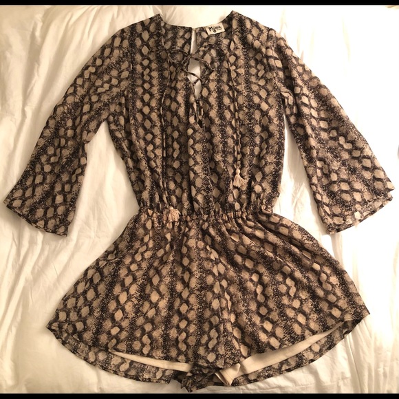 Boho Animal Print Romper - Picture 1 of 5